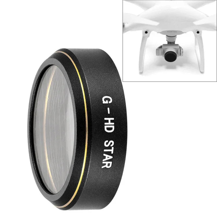 Filtre d'objectif HD à effet étoile 6 points pour drone DJI Phantom 4 Pro, Étoile