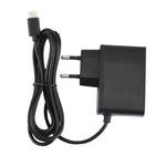 Adaptateur secteur pour console Nintendo Switch (NS), alimentation 5 V CC, câble de 1,5 m, prise européenne (noir).