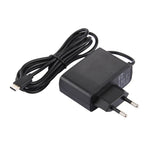 Adaptateur secteur pour console Nintendo Switch (NS), alimentation 5 V CC, câble de 1,5 m, prise européenne (noir).