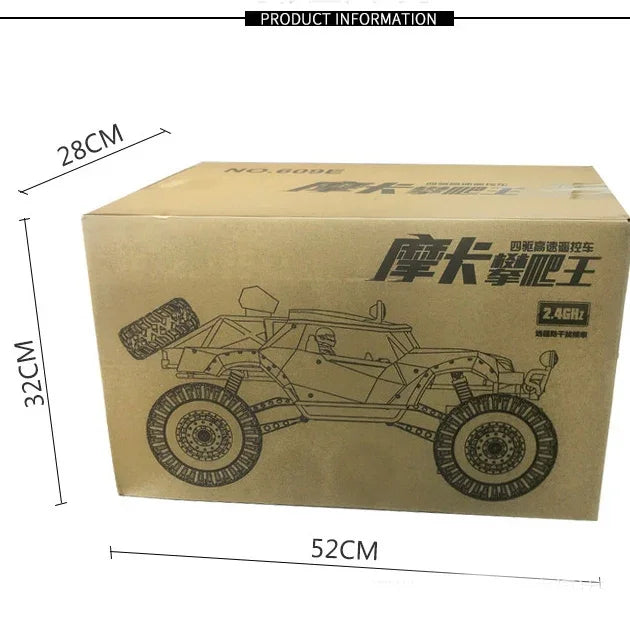 HD609 Voiture tout-terrain télécommandée surdimensionnée en alliage à l'échelle 1:8