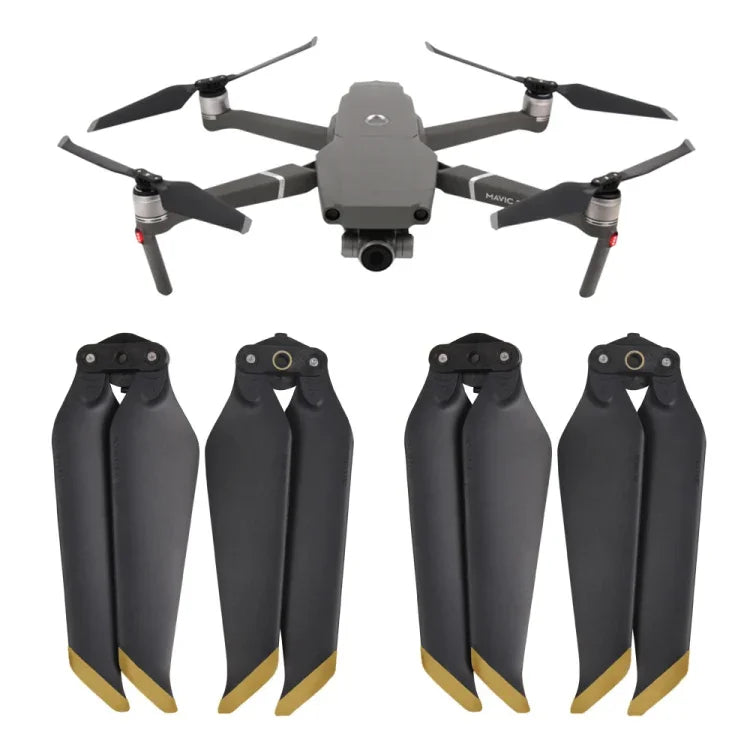 2 paires d'hélices à dégagement rapide silencieuses 8743F pour DJI Mavic 2 Pro / Zoom, 2 paires dorées pour DJI Mavic 2, 2 paires argentées pour DJI Mavic 2