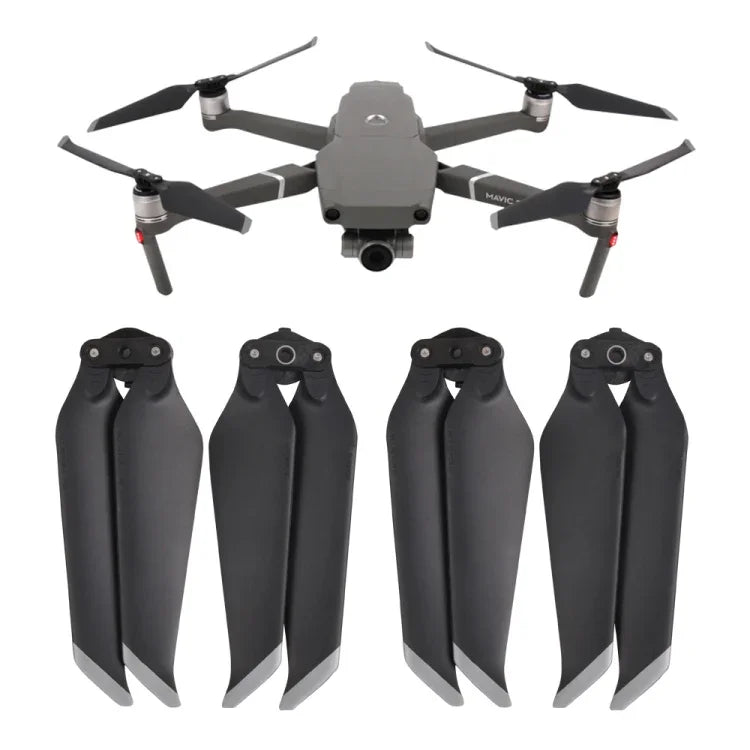 2 paires d'hélices à dégagement rapide silencieuses 8743F pour DJI Mavic 2 Pro / Zoom, 2 paires dorées pour DJI Mavic 2, 2 paires argentées pour DJI Mavic 2