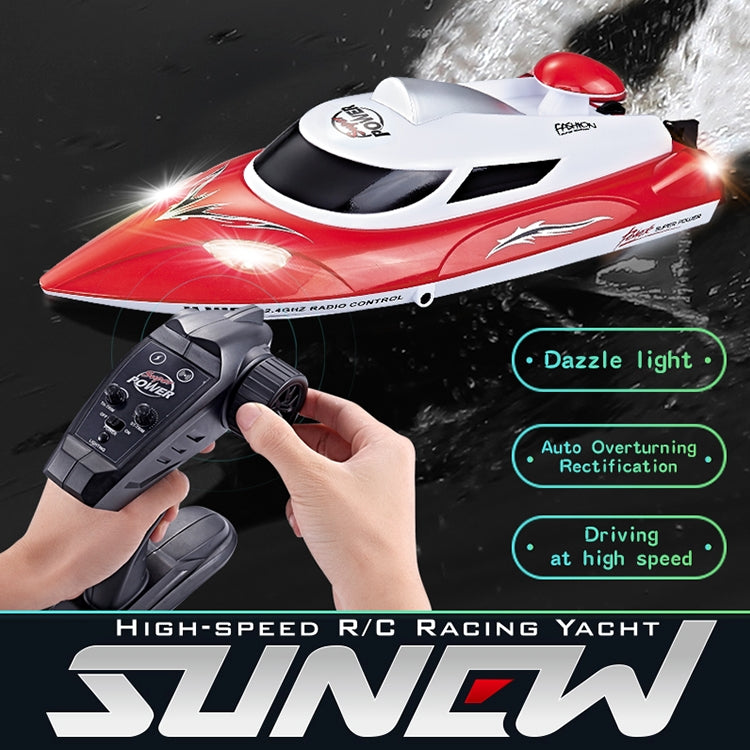 Bateau de course haute vitesse HongXunJie HJ806 2,4 GHz à refroidissement liquide avec télécommande, fonction de retournement automatique et portée de 200 m.
