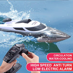 Bateau de course haute vitesse HongXunJie HJ806 2,4 GHz à refroidissement liquide avec télécommande, fonction de retournement automatique et portée de 200 m.