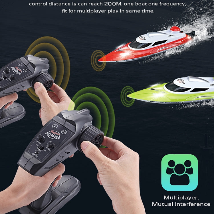 Bateau de course haute vitesse HongXunJie HJ806 2,4 GHz à refroidissement liquide avec télécommande, fonction de retournement automatique et portée de 200 m.