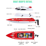 Bateau de course haute vitesse HongXunJie HJ806 2,4 GHz à refroidissement liquide avec télécommande, fonction de retournement automatique et portée de 200 m.