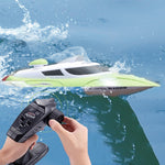 Bateau de course haute vitesse HongXunJie HJ806 2,4 GHz à refroidissement liquide avec télécommande, fonction de retournement automatique et portée de 200 m.