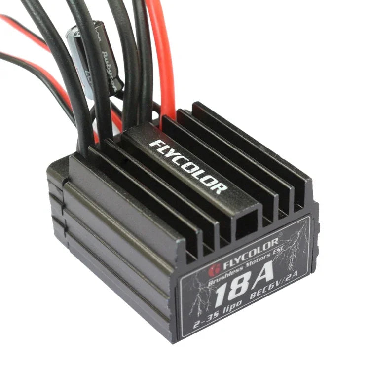 Contrôleur de vitesse électronique sans capteur et sans balais Flycolor Thunder Series 18A pour voiture RC, 18A