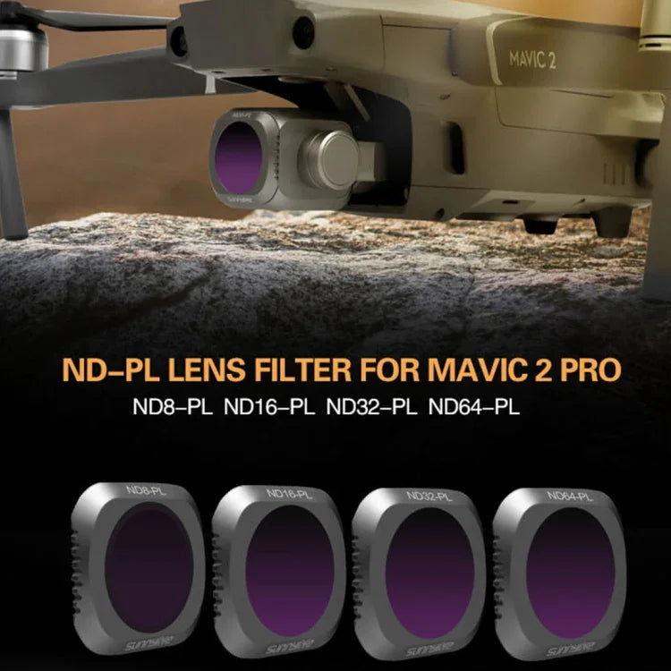 Filtres ND-PL Sunnylife M2P-FI538 ND8-PL + ND16-PL + ND32-PL + ND64-PL pour DJI Mavic 2 Pro