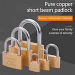 Cadenas en Cuivre Petit, Style : Verrou Court, Ouverture 25mm, Court, Ouverture 25mm