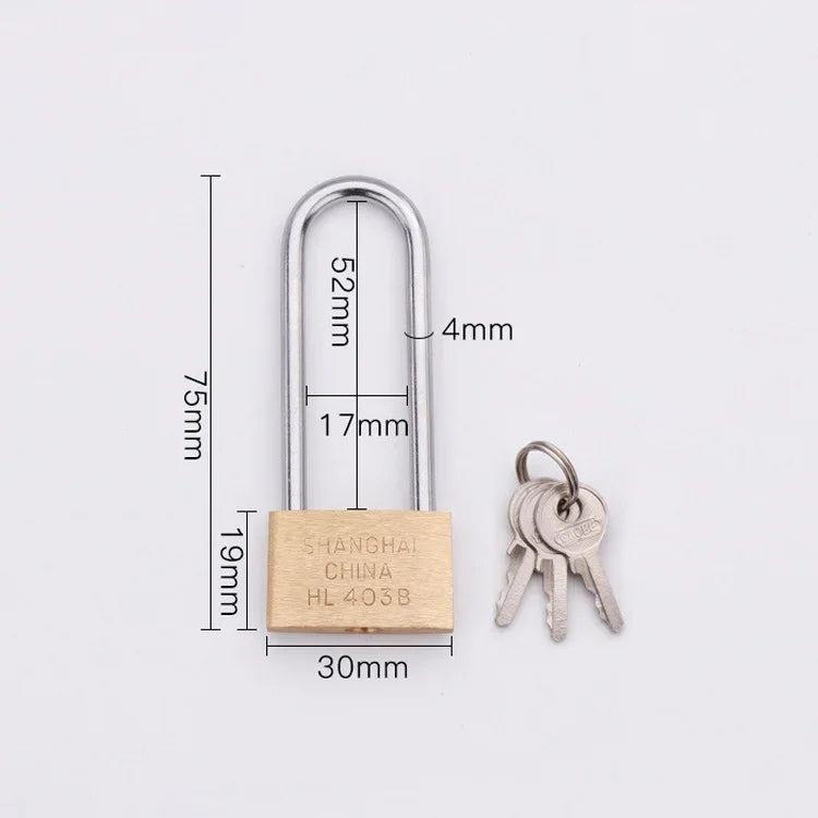 Cadenas en cuivre petit verrou, Style : Verrou long, 30mm non ouvert, Long, 30mm non ouvert