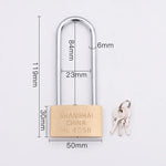 Cadenas en cuivre petit verrou, style : poutre longue serrure, 50 mm non ouvert, long, 50 mm non ouvert