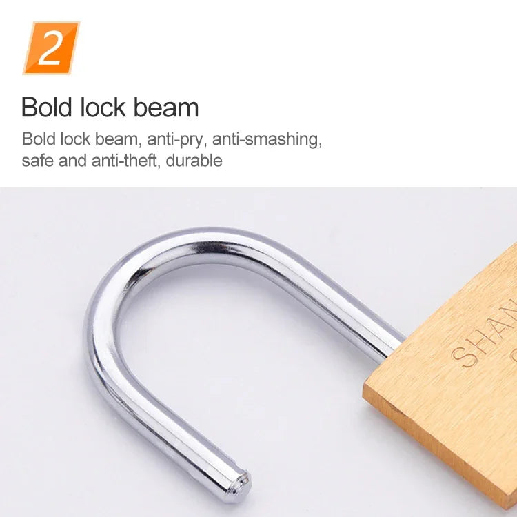 Cadenas en cuivre petit verrou, style : poutre longue serrure, 50 mm non ouvert, long, 50 mm non ouvert