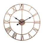 Horloge Murale Décorative Silencieuse en Fer Rond à Chiffres Romains Rétro 45cm, 45cm