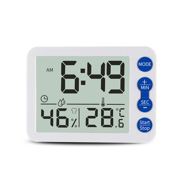 TS-9606-WR Minuteur alarme grand écran Thermomètre hygromètre (Blanc Rouge)