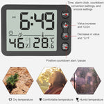 TS-9606-WR Minuteur alarme grand écran Thermomètre hygromètre (Blanc Rouge)
