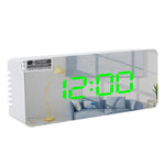 TS-S69-R Horloge LED multifonctionnelle avec alarme, double mode d'alimentation (piles/secteur), miroir de maquillage, TS-S69-G, TS-S69-HW
