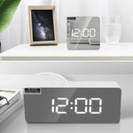 TS-S69-R Horloge LED multifonctionnelle avec alarme, double mode d'alimentation (piles/secteur), miroir de maquillage, TS-S69-G, TS-S69-HW