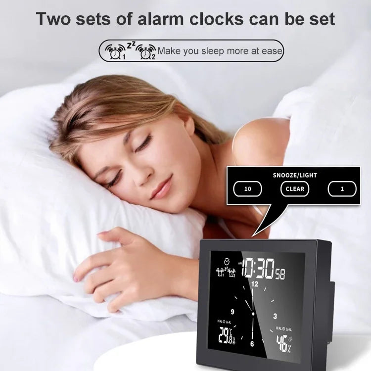 TS-WP10-W Horloge murale étanche pour salle de bain Minuteur Thermomètre Hygromètre domestique, TS-WP10-W, TS-WP10-B