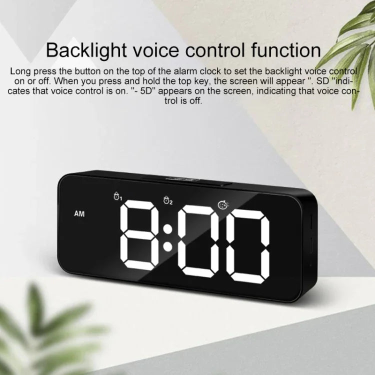 Réveil multifonctionnel à commande vocale XM905 Horloge murale électronique LED