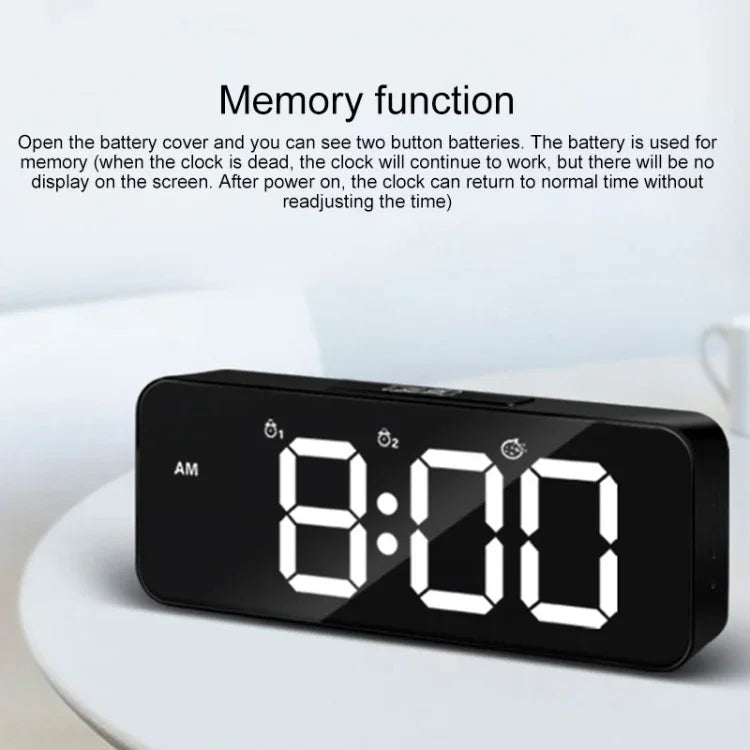 Réveil multifonctionnel à commande vocale XM905 Horloge murale électronique LED