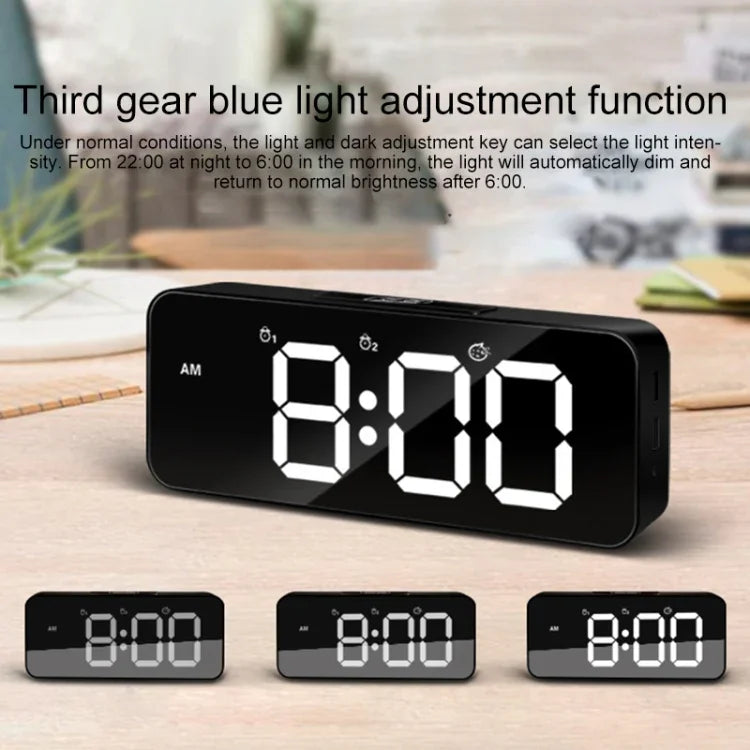Réveil multifonctionnel à commande vocale XM905 Horloge murale électronique LED