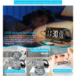 Réveil numérique TS-9210 avec projection miroir, radio FM et température/humidité, TS-9210 avec radio FM