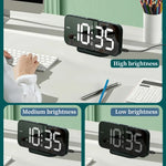 Réveil miroir LED 8821 à double usage avec fonction snooze, 8821 (Noir), 8821 (Blanc)