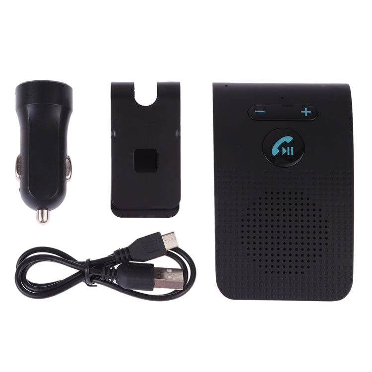 Kit mains libres voiture SP09 Bluetooth sans fil multipoint V4.2, haut-parleur, support lecture vocale & capteur de vibration