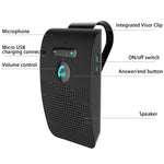 Kit mains libres voiture SP09 Bluetooth sans fil multipoint V4.2, haut-parleur, support lecture vocale & capteur de vibration