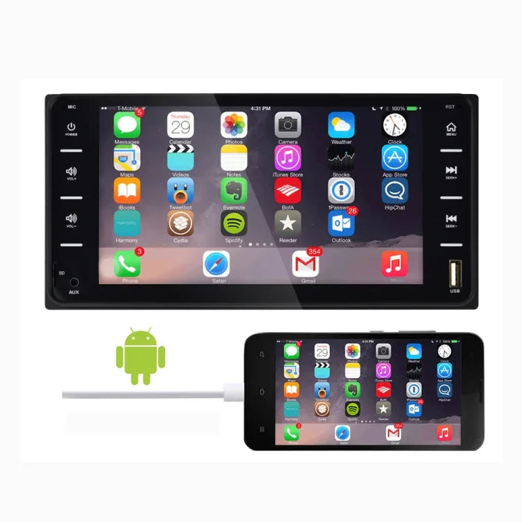 Navigateur GPS de voiture 848V 16 7 pouces à écran multi-touch, support carte TF / USB / AUX / lecteur MP5 / liens miroir Android et iPhone, 848V