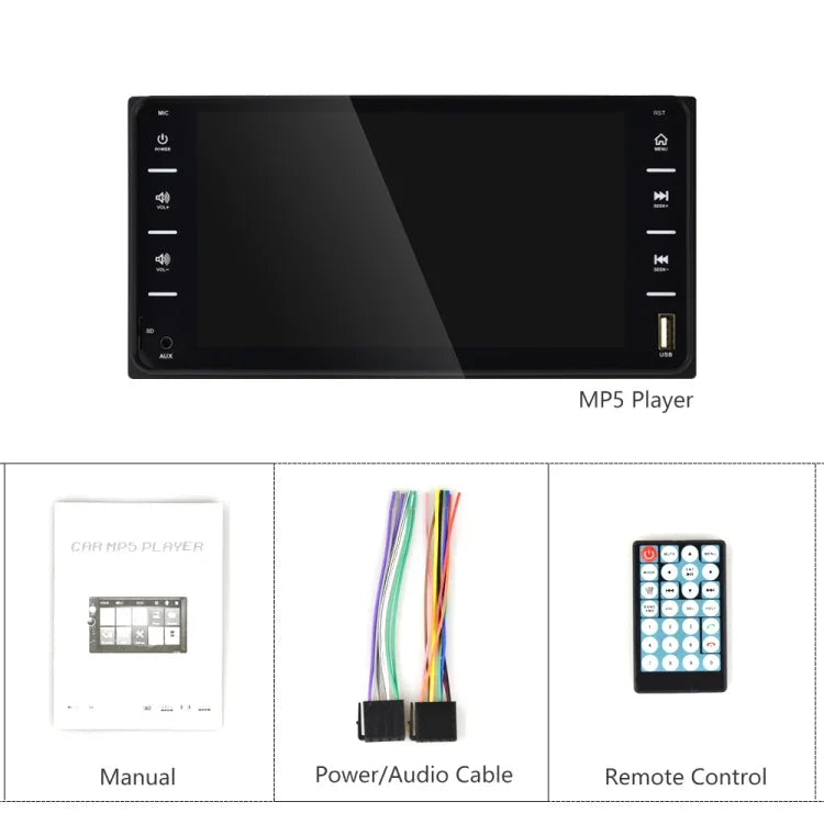 Navigateur GPS de voiture 848V 16 7 pouces à écran multi-touch, support carte TF / USB / AUX / lecteur MP5 / liens miroir Android et iPhone, 848V