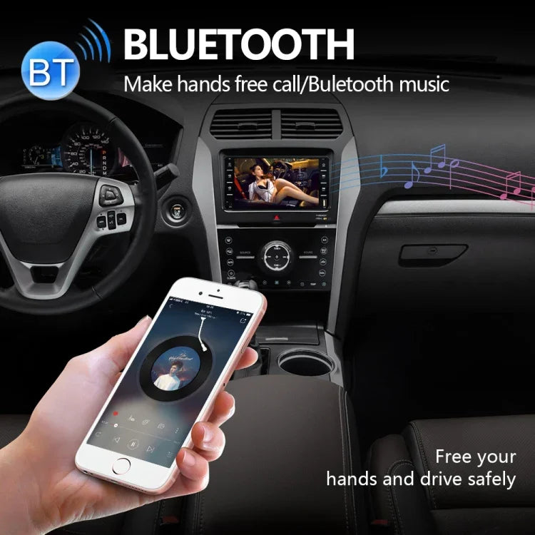 Navigateur GPS de voiture 848V 16 7 pouces à écran multi-touch, support carte TF / USB / AUX / lecteur MP5 / liens miroir Android et iPhone, 848V