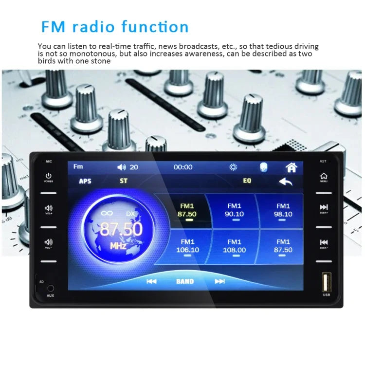 Navigateur GPS de voiture 848V 16 7 pouces à écran multi-touch, support carte TF / USB / AUX / lecteur MP5 / liens miroir Android et iPhone, 848V
