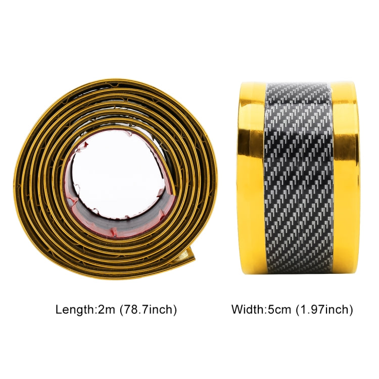 Universal Electroplate Carbon Fibre Car Door Threshold Decoration Strip Decorative Sticker, Size : 5CM x 2M, 5CM x 2M (Gold), 5CM x 2M (Red), 5CM x 2M (Silver)