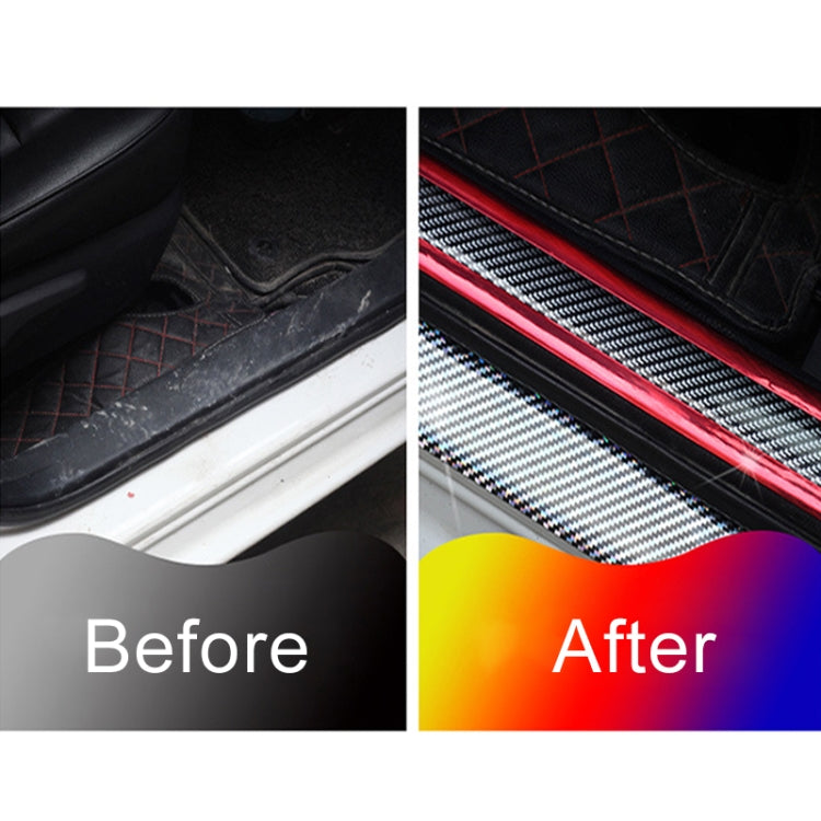 Universal Electroplate Carbon Fibre Car Door Threshold Decoration Strip Decorative Sticker, Size : 5CM x 2M, 5CM x 2M (Gold), 5CM x 2M (Red), 5CM x 2M (Silver)