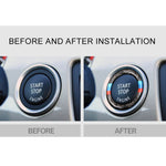 Car Carbon Fiber Soft Panel Engine Start Key Push Button Ring Trim Decorative Sticker for BMW E90 / E92 / E93  2005-2012, Soft  Ring Trim Decorative Sticker