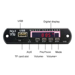 Décodeur de lecteur MP3 Bluetooth audio 12 V pour voiture, carte radio FM TF USB 3,5 mm AUX, sans enregistrement, sans enregistrement