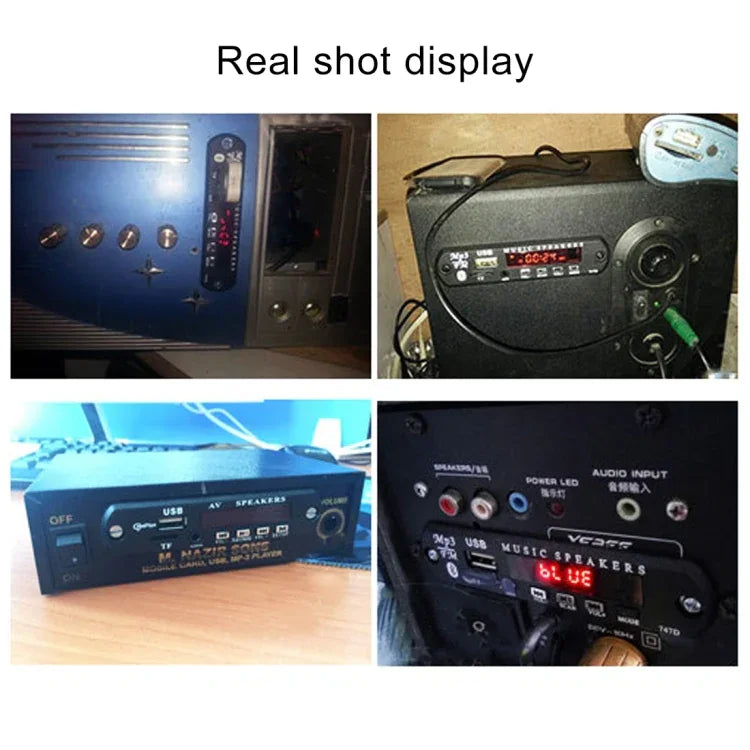 Décodeur de lecteur MP3 Bluetooth audio 12 V pour voiture, carte radio FM TF USB 3,5 mm AUX, sans enregistrement, sans enregistrement