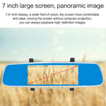 Enregistreur voiture V100 avec écran tactile LCD 7 pouces, miroir de vue arrière avec caméra séparée, angle de vue large 170 degrés, support vision nocturne / enregistrement en boucle / détection de mouvement / capteur G / carte TF, 7 pouces