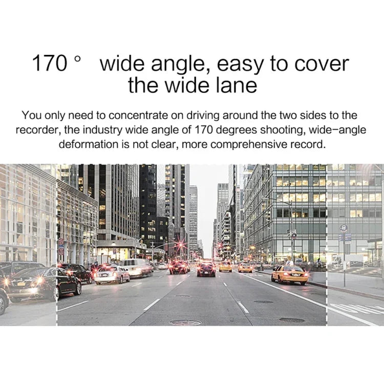 Enregistreur voiture V100 avec écran tactile LCD 7 pouces, miroir de vue arrière avec caméra séparée, angle de vue large 170 degrés, support vision nocturne / enregistrement en boucle / détection de mouvement / capteur G / carte TF, 7 pouces