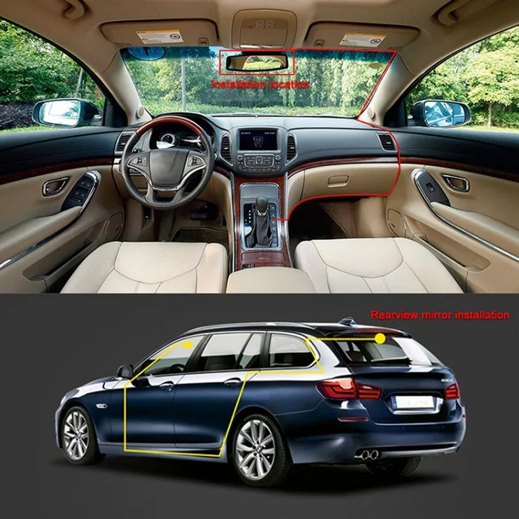 Enregistreur voiture V100 avec écran tactile LCD 7 pouces, miroir de vue arrière avec caméra séparée, angle de vue large 170 degrés, support vision nocturne / enregistrement en boucle / détection de mouvement / capteur G / carte TF, 7 pouces