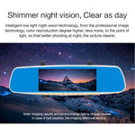 Enregistreur voiture V100 avec écran tactile LCD 7 pouces, miroir de vue arrière avec caméra séparée, angle de vue large 170 degrés, support vision nocturne / enregistrement en boucle / détection de mouvement / capteur G / carte TF, 7 pouces