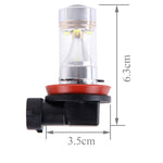 2 PCS H8/H11 30W 350 LM 6000K  White Light CREE 6 LED Car Fog Light Bulb, DC 12V, H8/H11