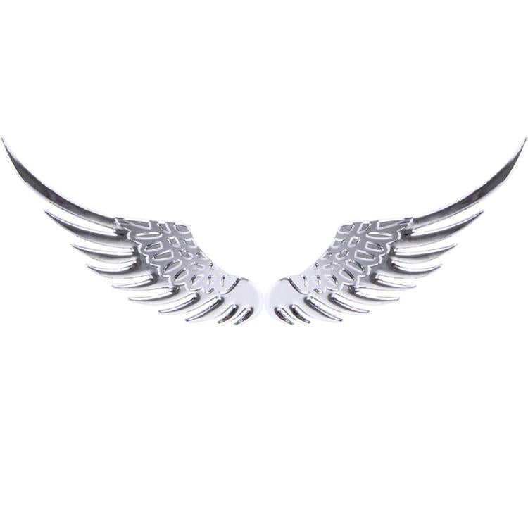 3D Angel Wing Metal Sticker Decal Auto Car Emblem Decal Decoration Color Silver, Angel Wing