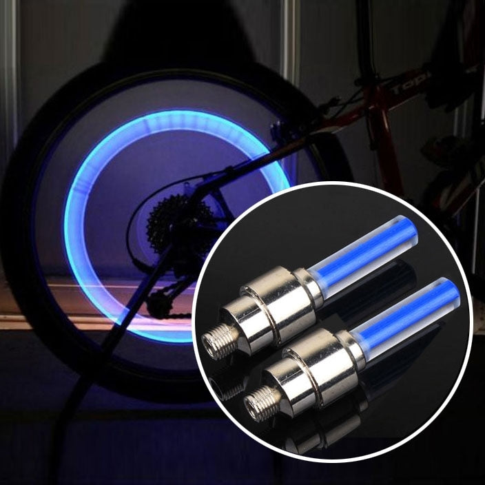2 lampes de pneu de roue avec batterie pour voiture / moto / vélo