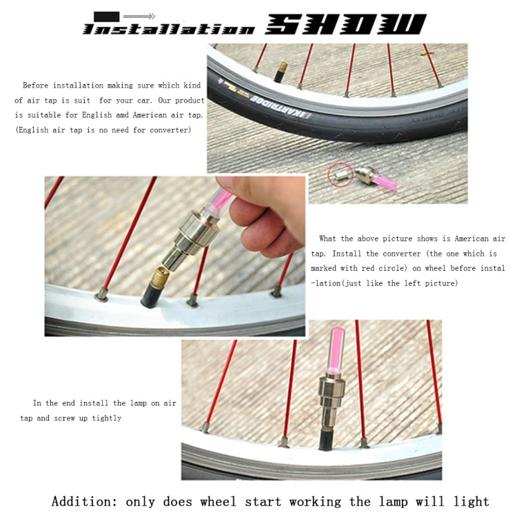 2 lampes de pneu de roue avec batterie pour voiture / moto / vélo