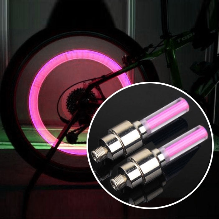 2 lampes de pneu de roue avec batterie pour voiture / moto / vélo