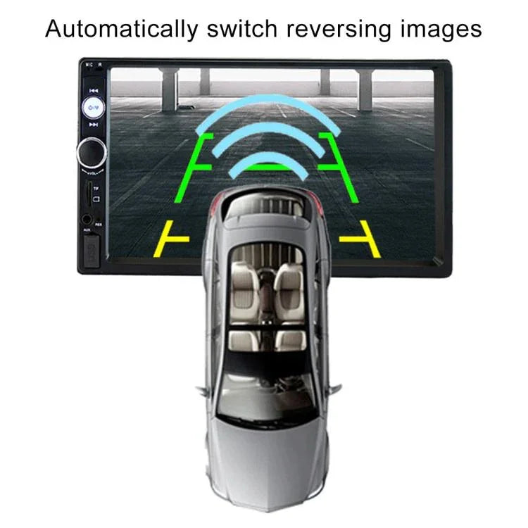 7010B HD 2 Din 7 pouces Autoradio Bluetooth Récepteur Lecteur MP5, Support FM & USB & Carte TF, 7010B