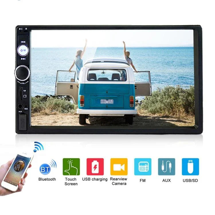 7010B HD 2 Din 7 pouces Autoradio Bluetooth Récepteur Lecteur MP5, Support FM & USB & Carte TF, 7010B